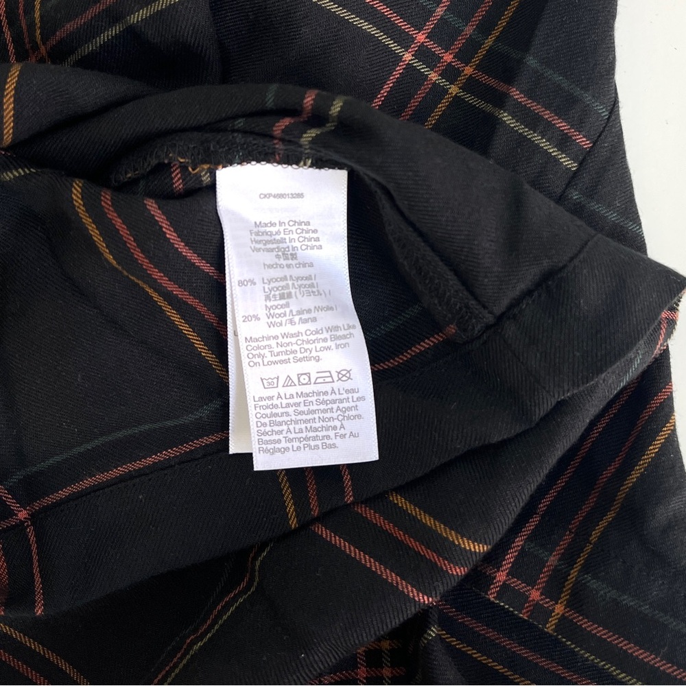 NWT Madewell Shirred Peasant Windowpane Plaid Print Blouse Wool Blend Top - Picture 5 of 6